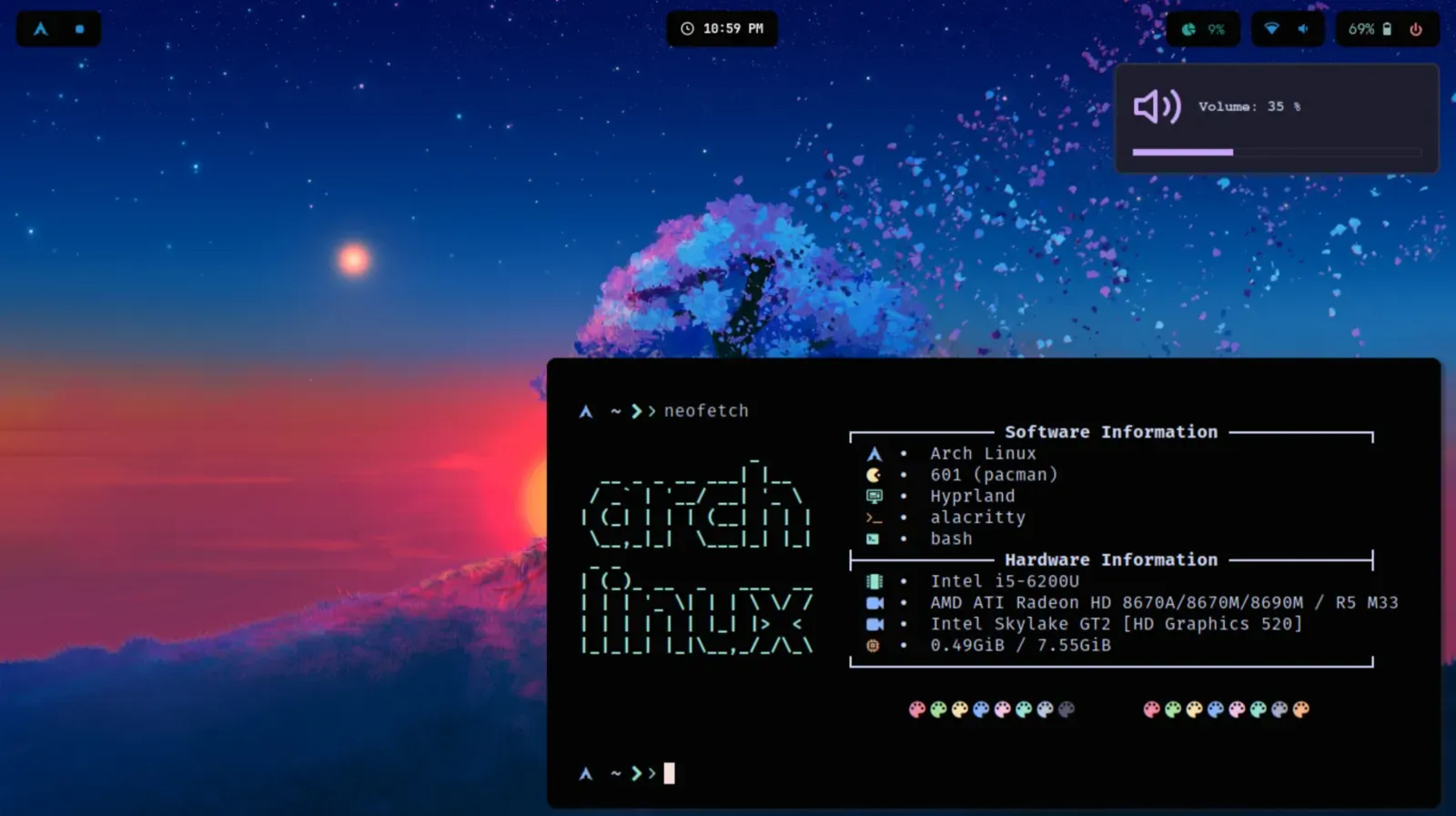 Dark theme desktop screenshot 1
