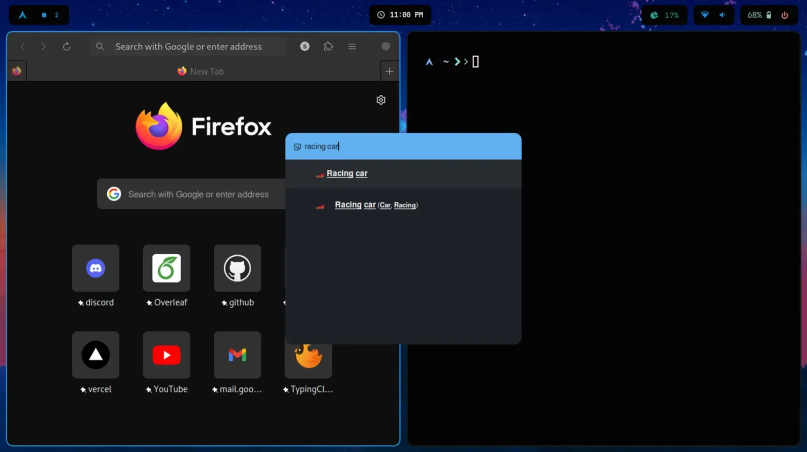 Dark theme desktop screenshot 2