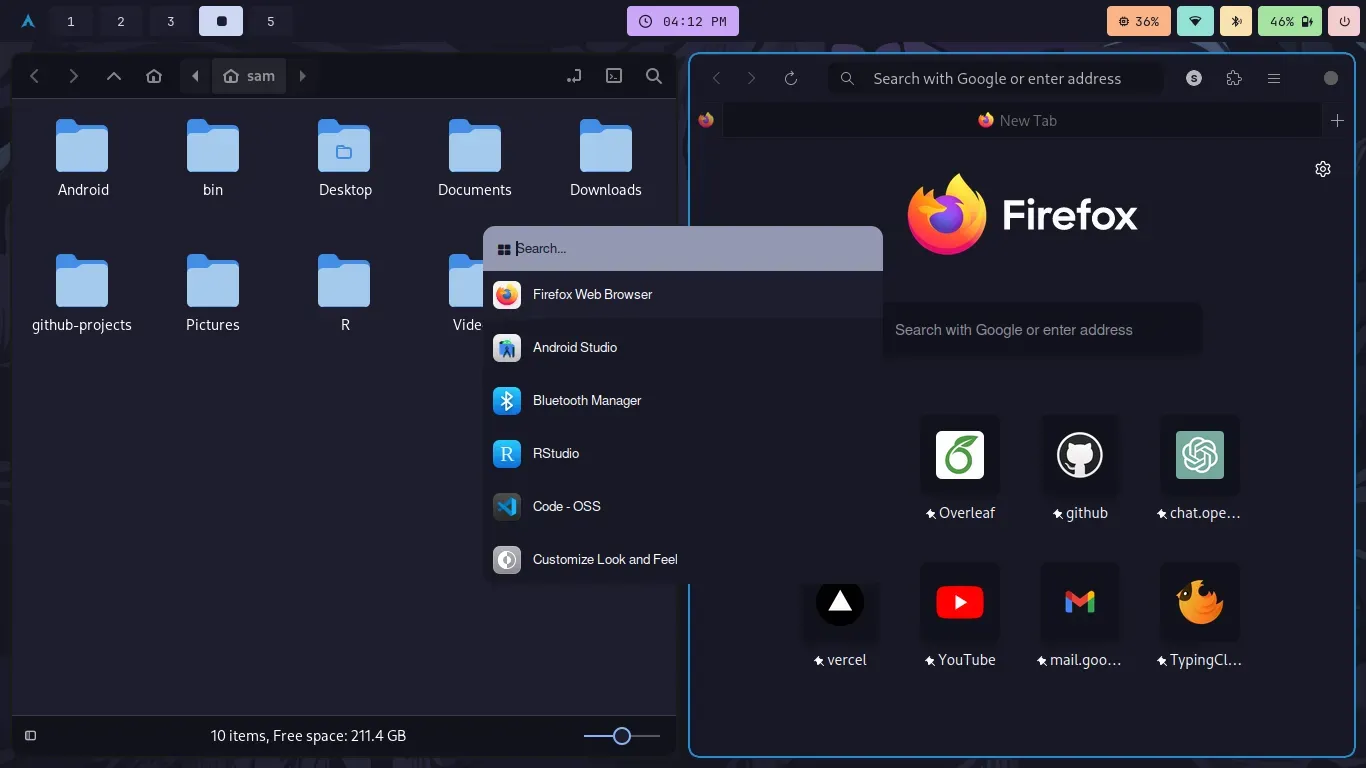 Mocha theme desktop screenshot 2